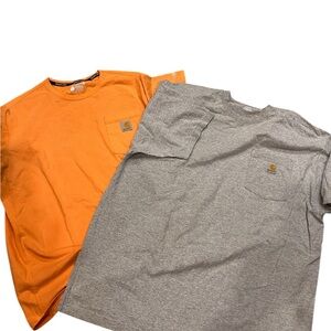 Carhartt Men's Orange and Gray Pocket T-Shirts bundle